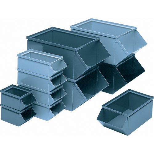 STACKBIN  Steel Bin, 100 lbs. Cap., 9" W x 18-3/4" D x 7-1/2" H, Blue