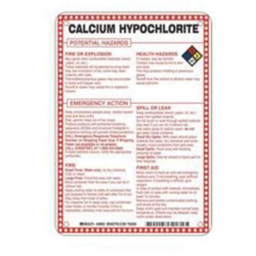 "Calcium Hypochlorite Potential Hazards" Sign