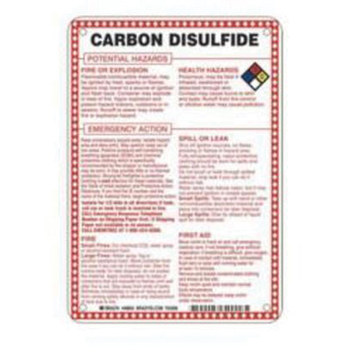 "Carbon Disulfide Potential Hazards" Sign