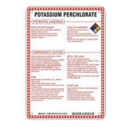 "Potassium Perchlorate Potential Hazards" Sign