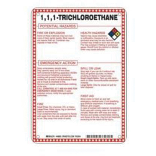 "1, 1, 1, Trichloroethane Potential Hazards" Sign