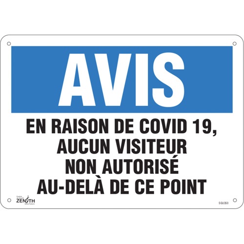 "COVID-19, aucun visiteur non autorisé" Sign