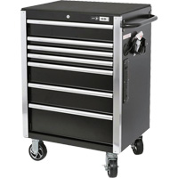 HD Series Roller Cabinet, 7 Drawers, 27-4/5" W x 21-27/50" D x 40-31/100" H, Black AUW132 | Office Plus