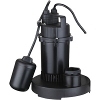 Thermoplastic Submersible Sump Pump, 2560 GPH, 115 V, 4.6 A, 1/3 HP DC843 | Office Plus