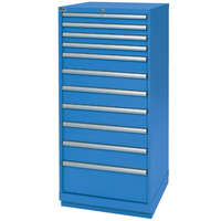 Armoires de rangement avec tiroirs, 11 tiroirs, 28-1/4" la x 28-1/2" p x 59-1/2" h, Bleu brillant FI143 | Office Plus