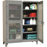 Heavy-Duty Ventilated Storage Cabinets, 4 Shelves, 72" H x 36" W x 24" D, Steel, Grey FI329 | Office Plus