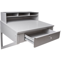 Wall-Mounted Shop Desk, 34-1/2" W x 28" D x 31" H, Grey FI518 | Office Plus
