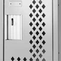 Clean Line™ Lockers, Bank of 2, 24" x 15" x 72", Steel, Grey, Rivet (Assembled), Perforated FK693 | Office Plus