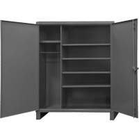 Extra Heavy-Duty Wardrobe Cabinet, Steel, 60" W x 24" D x 78" H, Grey FM020 | Office Plus