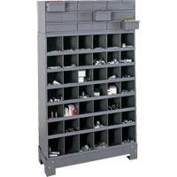 Unité de stockage modulaire pour petites pièces, Acier, 18 tiroirs, 33-3/4" x 12-1/4" x 58-5/8", Gris FN373 | Office Plus