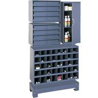 Unité de stockage modulaire pour petites pièces, Acier, 8 tiroirs, 33-3/4" x 12-1/4" x 59-5/8", Gris FN375 | Office Plus