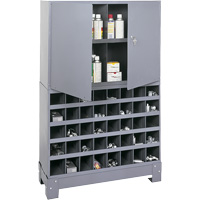 Unité de stockage modulaire pour petites pièces, Acier, 0 tiroirs, 33-3/4" x 12-1/4" x 53-1/2", Gris FN376 | Office Plus
