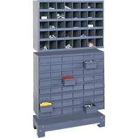 Unité de stockage modulaire pour petites pièces, Acier, 48 tiroirs, 33-3/4" x 12-1/4" x 58-3/8", Gris FN377 | Office Plus