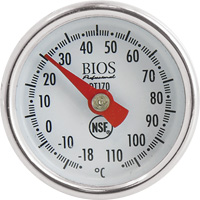 1" Dial Thermometer Celsius Only with Calibration Sleeve, Contact, Analogue, 0.4-230°F (-18-110°C) IC665 | Office Plus