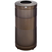 Classics Open Top Decorative Waste Bin, Stainless Steel, 25 US gal. Capacity JE763 | Office Plus