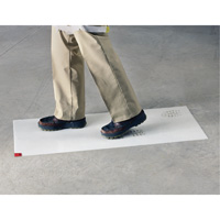 Clean-Walk Mat, 1.2 mils Thick, 18" W, 3' L x White JN152 | Office Plus