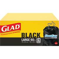 90L Garbage Bags, Regular, 30" W x 33" L, Black, Draw String JP295 | Office Plus