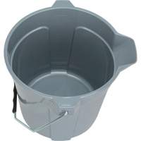 Round Bucket with Pouring Spout, 2.64 US Gal. (10.57 qt.) Capacity, Grey JP785 | Office Plus