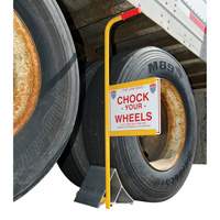 Wheel Chock with Handle & Sign, 7" W x 11-7/8" D x 7-11/16" H KI285 | Office Plus