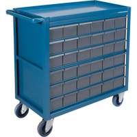 Drawer Shelf Cart, 1200 lbs. Capacity, Steel, 18" x W, 35" x H, 36" D, Rubber Wheels, All-Welded, 36 Drawers MA247 | Office Plus