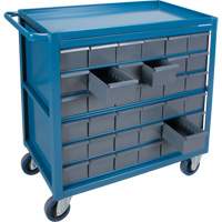 Drawer Shelf Cart, 1200 lbs. Capacity, Steel, 18" x W, 35" x H, 36" D, Rubber Wheels, All-Welded, 36 Drawers MA247 | Office Plus