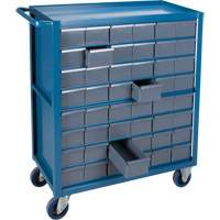 Drawer Shelf Cart, 1200 lbs. Capacity, Steel, 18" x W, 35" x H, 36" D, Rubber Wheels, All-Welded, 48 Drawers MA248 | Office Plus