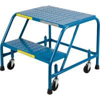 Rolling Step Ladder with Locking Step, 2 Steps, 22" Step Width, 19" Platform Height, Steel MA612 | Office Plus