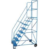 Rolling Step Ladder with Locking Step and Spring-Loaded Front Casters, 8 Steps, 30" Step Width, 72" Platform Height, Steel MA622 | Office Plus