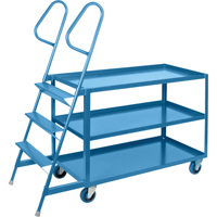 Stock Picking Carts, Steel, 24" W x 64" D, 3 Shelves, 1200 lbs. Capacity MB507 | Office Plus