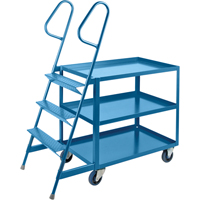 Stock Picking Carts, Steel, 24" W x 52" D, 3 Shelves, 1200 lbs. Capacity MD441 | Office Plus