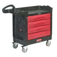 Trademaster™ Mobile Cabinets & Work Centres, 4 Drawers, 40-5/8" L x 18-7/8" W x 38-3/8" H, Black MH681 | Office Plus