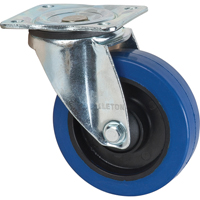 Roulette bleue, Pivotant, 5" (127 mm), Caoutchouc, 400 lb (181 kg) ML337 | Office Plus