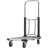 Fold-Up Platform Truck, Stainless Steel, 300 lbs., 28" L x 16" W, 33-1/2" High MN643 | Office Plus