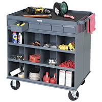 Heavy-Duty Two-Sided Mobile Work Station, 1200 lbs. Capacity, Steel, 34" x W, 34" x H, 24" D, All-Welded, 6 Drawers MO070 | Office Plus
