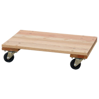 Solid Platform Wood Dolly, Rubber Wheels, 900 lbs. Capacity, 16" W x 24" D x 6" H MO199 | Office Plus