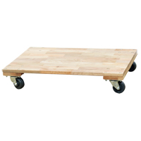 Solid Platform Wood Dolly, Rubber Wheels, 900 lbs. Capacity, 18" W x 30" D x 6" H MO200 | Office Plus