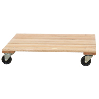 Solid Platform Wood Dolly, Rubber Wheels, 1200 lbs. Capacity, 18" W x 30" D x 7" H MO202 | Office Plus
