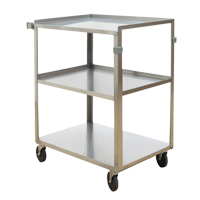 Shelf Carts, 3 Tiers, 18" W x 32" H x 27-3/8" D, 500 lbs. Capacity MO253 | Office Plus