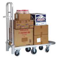 Aluminum Merchandise Cart, 20" W x 55-1/4" L, 1200 lbs. Cap., Polyurethane Wheels MO446 | Office Plus