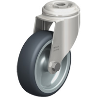 Stainless Steel Thermoplastic Elastomer Caster, Swivel, 4" (102 mm) Dia., 240 lbs. (108 kg.) Capacity MO681 | Office Plus
