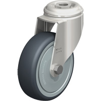 Stainless Steel Thermoplastic Elastomer Caster, Swivel, 4" (102 mm) Dia., 240 lbs. (108 kg.) Capacity MO682 | Office Plus