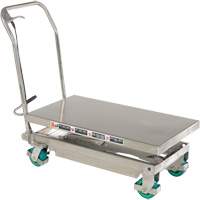 Manual Hydraulic Scissor Lift Table, 36-1/4" L x 19-3/8" W, Stainless Steel, 600 lbs. Capacity MP227 | Office Plus