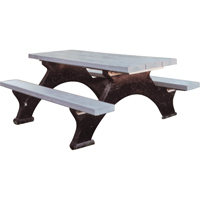 Recycled Plastic Picnic Tables, 6' L x 62-1/4" W, Grey ND422 | Office Plus