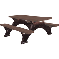 Recycled Plastic Picnic Tables, 6' L x 62-1/4" W, Brown ND423 | Office Plus