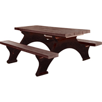 Recycled Plastic Picnic Tables, 8' L x 61-1/2" W, Brown ND429 | Office Plus