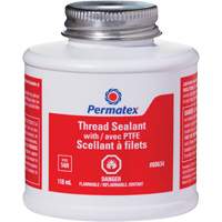Thread Sealant with PTFE, Brush Top Bottle, 118 ml, -54°C - 150°C/-65°F - 300°F NIR857 | Office Plus