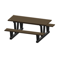Recycled Plastic Outdoor Picnic Tables, 72" L x 60-5/16" W, Walnut NJ035 | Office Plus