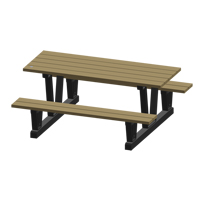 Recycled Plastic Outdoor Picnic Tables, 72" L x 60-5/16" W, Sand NJ037 | Office Plus