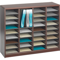 E-Z Stor<sup>®</sup> Literature Organizer, Stationary, 36 Slots, Wood, 40" W x 3/4" D x 32-1/2" H OE145 | Office Plus