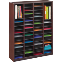 E-Z Stor<sup>®</sup> Literature Organizer, Stationary, 60 Slots, Wood, 40" W x 3/4" D x 52-1/4" H OE146 | Office Plus